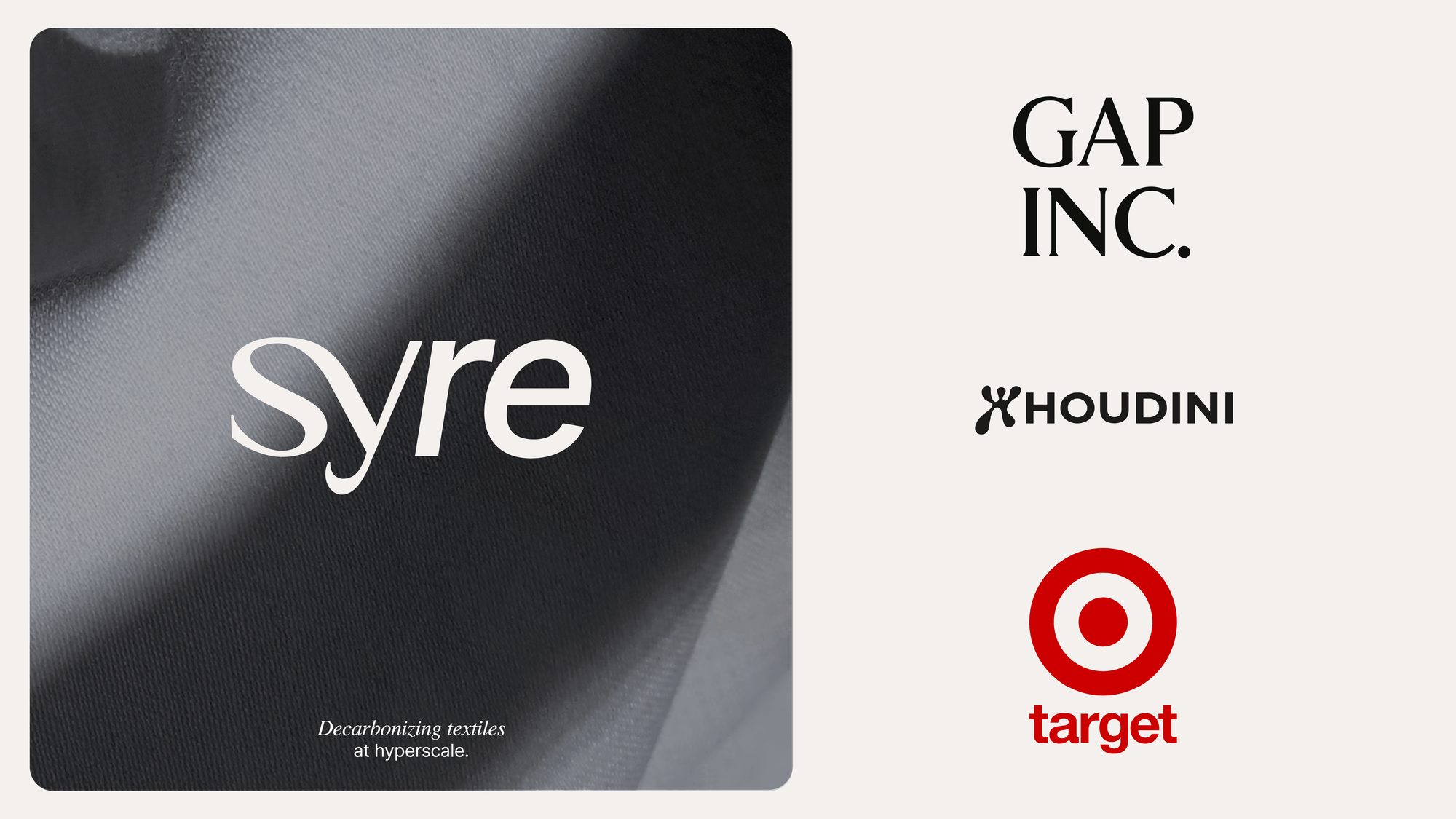 Syre Announces Gap Inc., Houdini, and Target as Strategic Launch Partners to Accelerate the Great Textile Shift