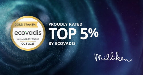 Milliken & Company earns gold rating for sustainability from EcoVadis for fourth consecutive year