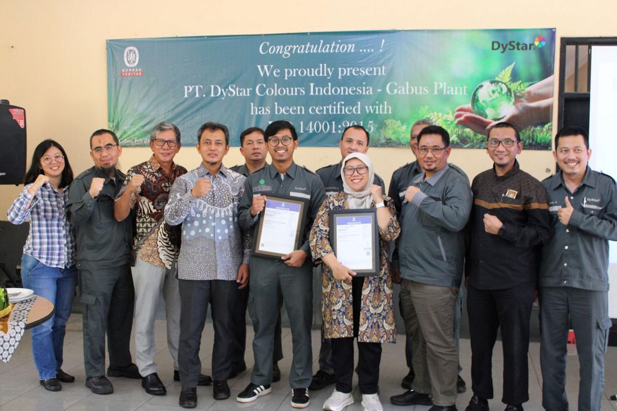 DyStar Gabus plant earns ISO 14001 certification for environmental management